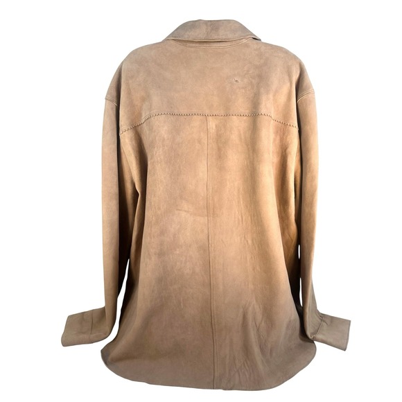 Idyllwind western rodeo fine suede leather womens shacket sz XXL/TTG beige - Picture 5 of 9